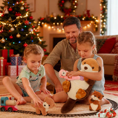 MorisMos brown standing otter plush for active imagination and hugs.