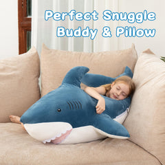 MorisMos cuddle buddy shark plush adds ocean vibes to bedrooms or dorms.