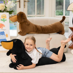 MorisMos dachshund plush with floppy ears adds lifelike charm for kids' playtime.