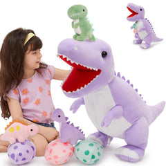 MorisMos dinosaur belly unzip reveals three baby dinos for imaginative play