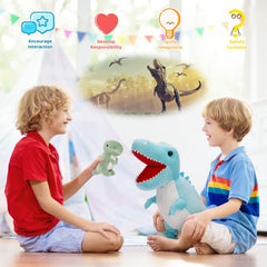 MorisMos pink stegosaurus baby plush encourages gentle care and imaginative scenes.