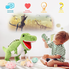 MorisMos dinosaur eggs plush hatch scene for storytelling