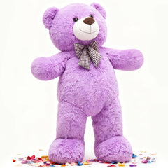 MorisMos giant teddy bear 47 inches in violet, a plush for warm hugs.