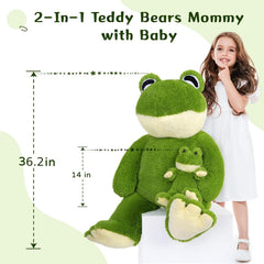 MorisMos gift-decor frog plush pair enhances baby showers and room décor.
