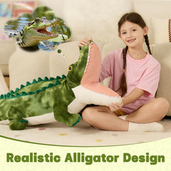 MorisMos kid-friendly stuffed alligator with safe eyes is ideal for gentle play and decor.