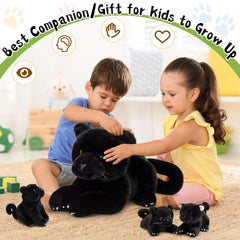 MorisMos black leopard cubs lying ready for cozy tea party play.