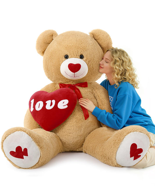 MorisMos Love Heart Giant Teddy Bear, 51-inch, ideal romantic gift.