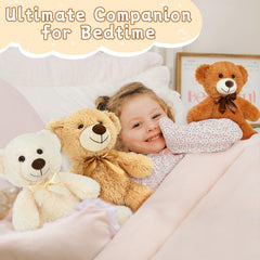 MorisMos safe flame-resistant plush teddy bear designed for safe nighttime cuddling