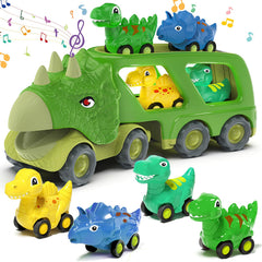 Moritakk dinosaur truck toy front view, bright colors inviting imagination