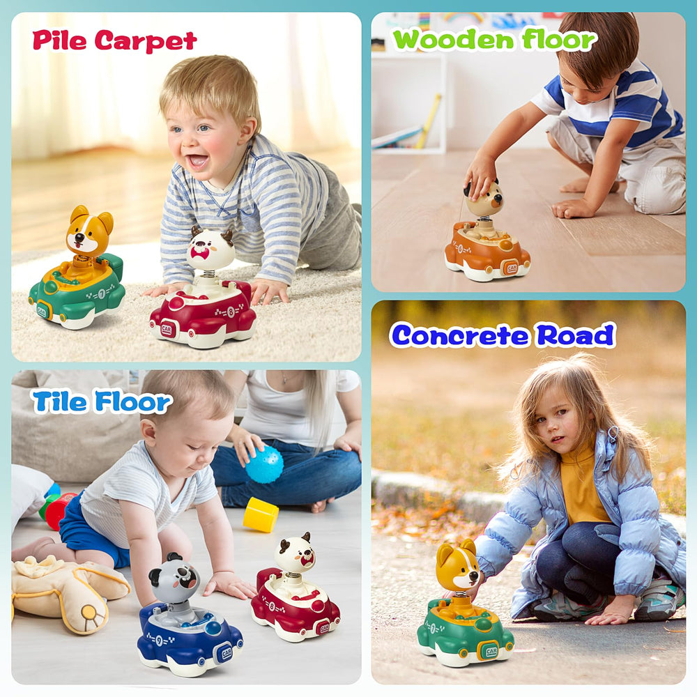 Moritakk friction-powered car toys with rounded corners for safe play.