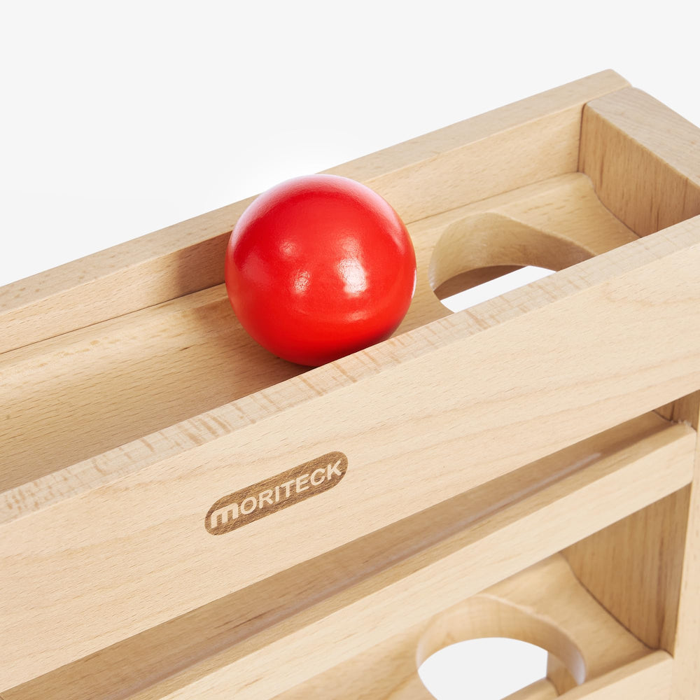 Moriteck cause-and-effect wooden toy introduces early reasoning through play