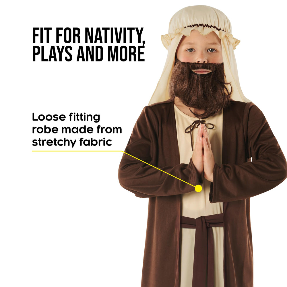 Morph Saint Joseph costume shows four sizes for ages 4 to 14