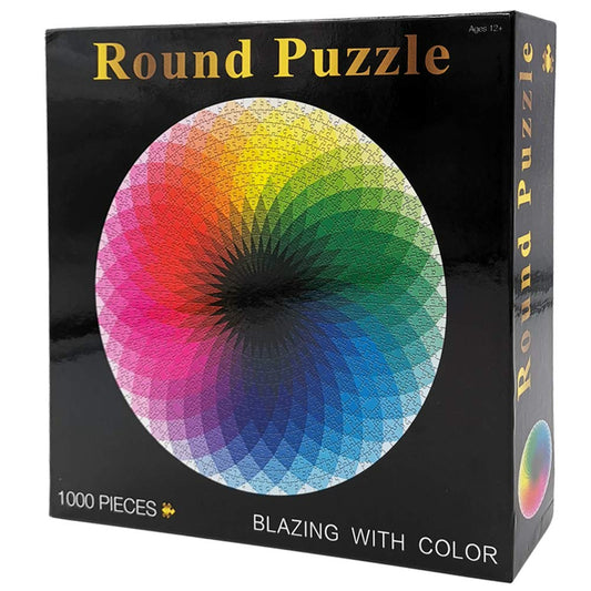 Moruska gradient round puzzle pieces arranged for a colorful, focused activity.