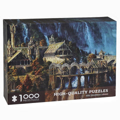 Moruska Middle-earth waterfall scene highlights intricate details for focus.