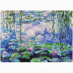 Moruska Water Lilies Monet puzzle pieces spread to aid focus while solving