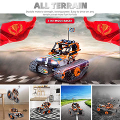 Morwant racing tank image highlights multi-model play and creative engineering exploration.