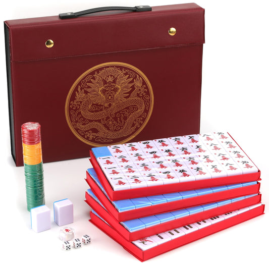 Mose Cafolo 144-tile mahjong set laid out for gameplay.