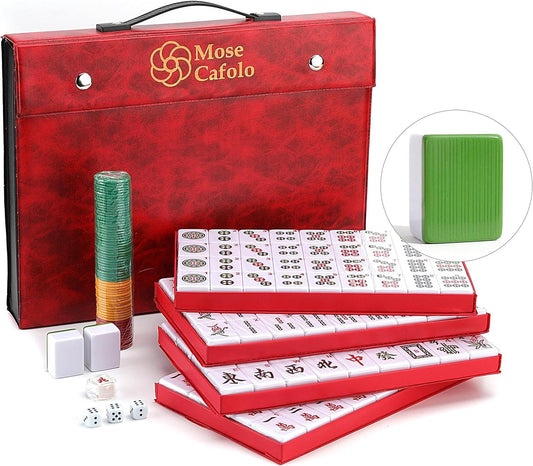 Mose Cafolo professional Mahjong large-size tiles for easy handling and reading.