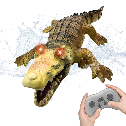 Moskiddo Captain Croc RC boat ready for pool play with lifelike motion