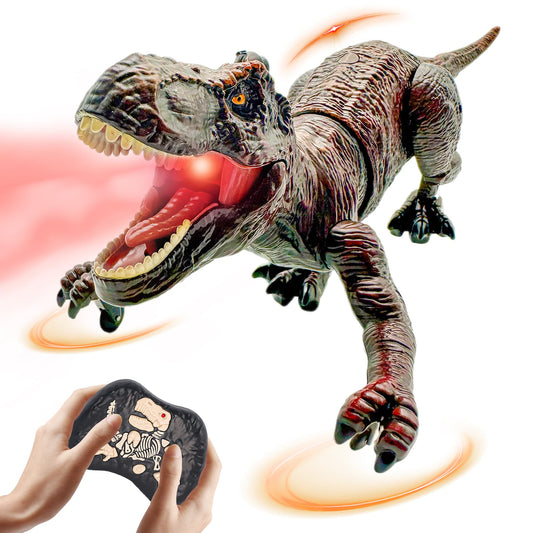 Moskiddo remote control T-Rex walking action for lifelike play and imagination.