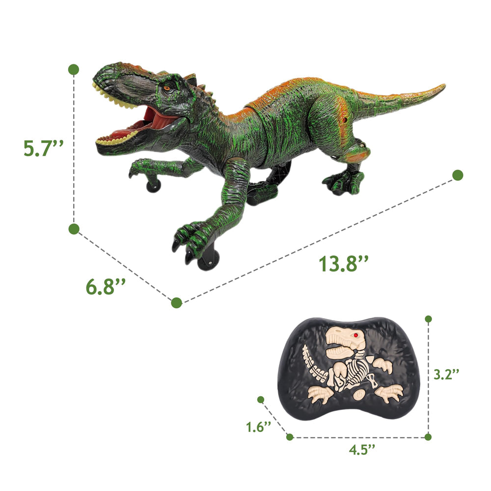 Moskiddo RC T-Rex roaring with lifelike sound effects.