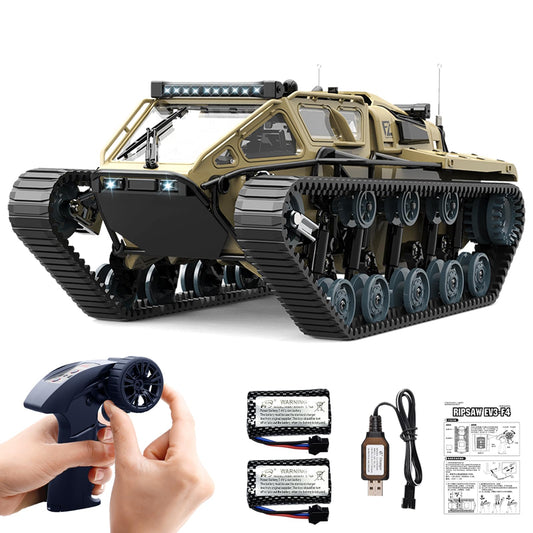 Mostop RC Tank Car front lights illuminate action for night play