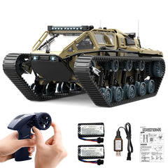 Mostop RC Tank Car front lights illuminate action for night play