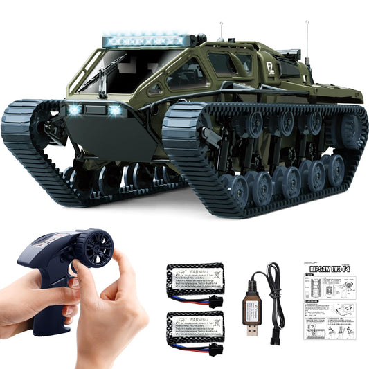 Mostop RC Tank front view with headlights for night-time play