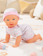 Mother Love crawling baby doll front view with lifelike crawl and soothing sounds.