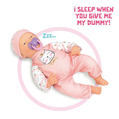 Mother Love crying baby doll to inspire responsive caregiving during play.
