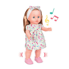 Mother Love walking doll shows graceful steps to encourage active, imaginative play.