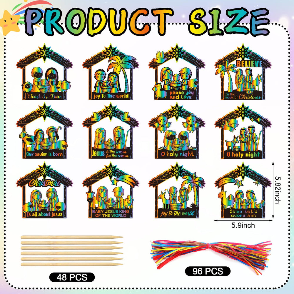 Motipuns colorfully designed nativity cards ready for color reveal