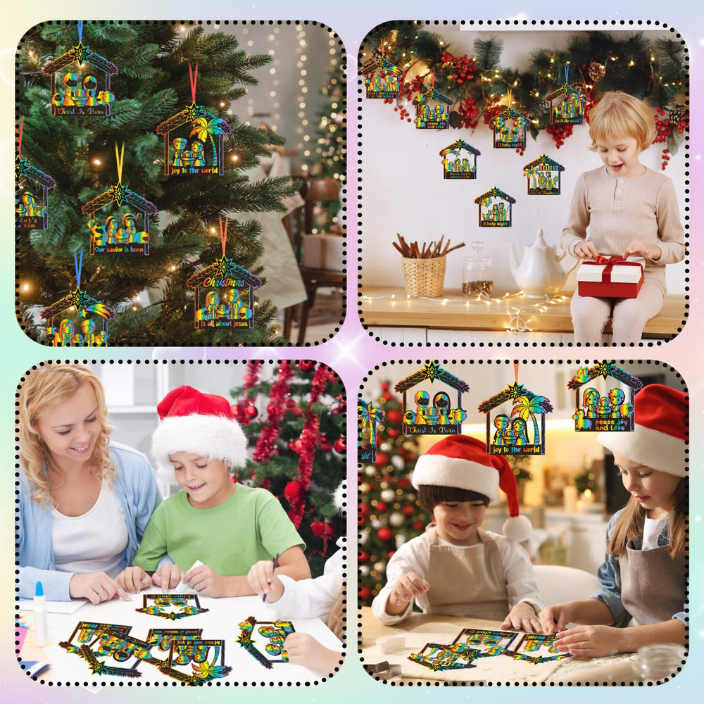 Motipuns hanging nativity ornaments kit for tree or wall decor