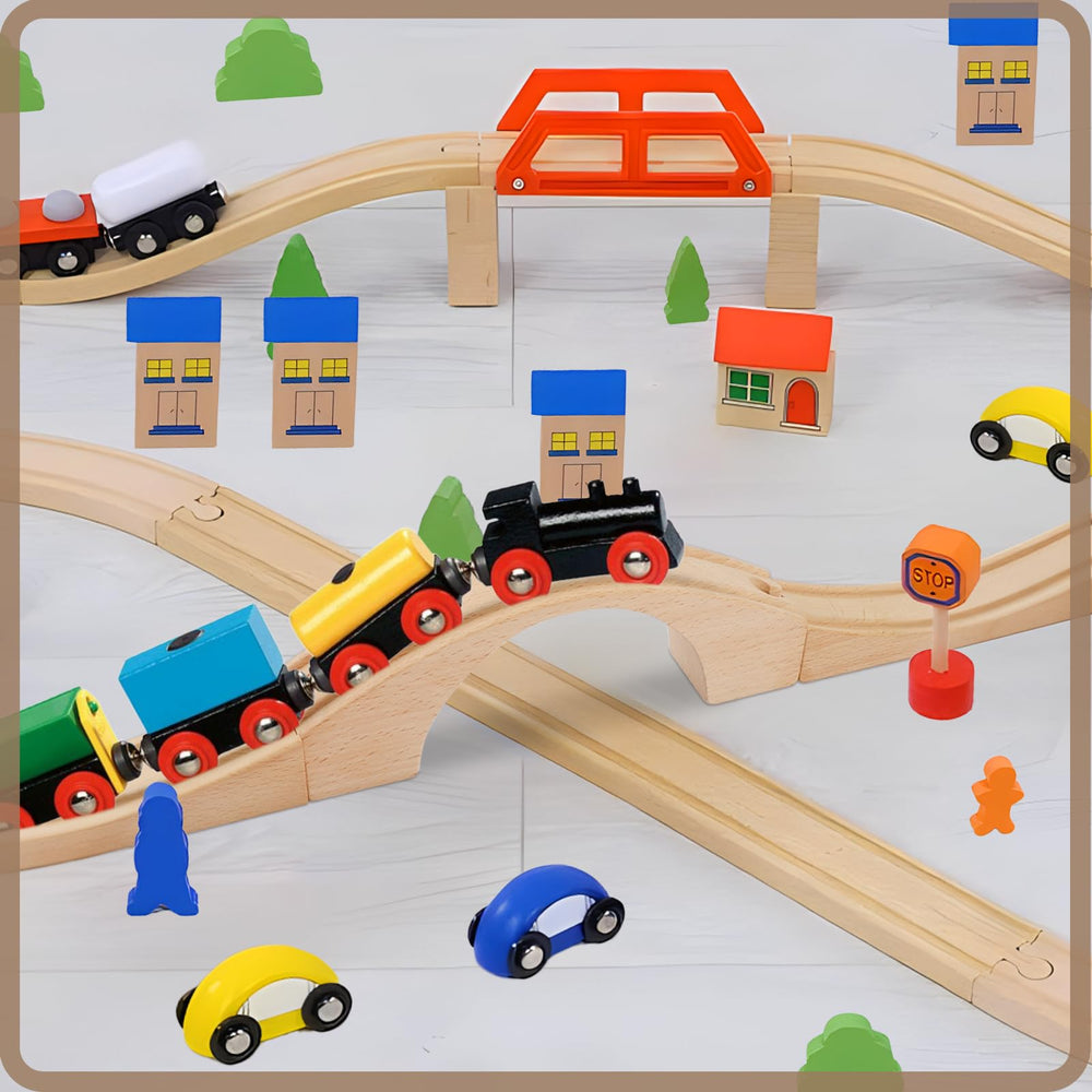 Mototo durable wood train bridge materials ensure long-lasting play.