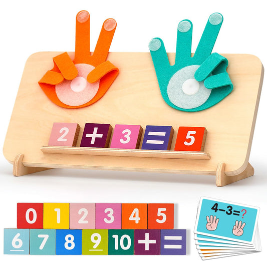 MOTREE wooden finger board for preschool math play and fine motor practice.