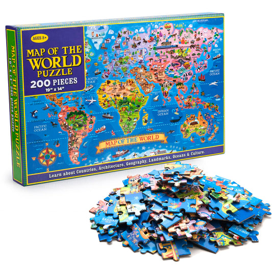 MOTYAWN World Map Puzzle box showcases the full set for geography discovery.