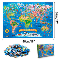 MOTYAWN World Map Puzzle storage box keeps pieces organized after play.