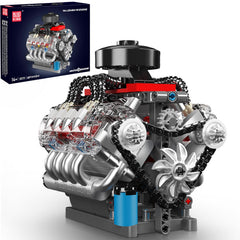 Mould King 10171 V8 engine running shows piston movement for an engaging display