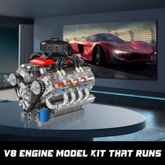 Mould King 10171 V8 engine showing V-shaped layout