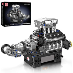 Mould King 10206 V8 engine model kit parts ready for assembly by hobbyists