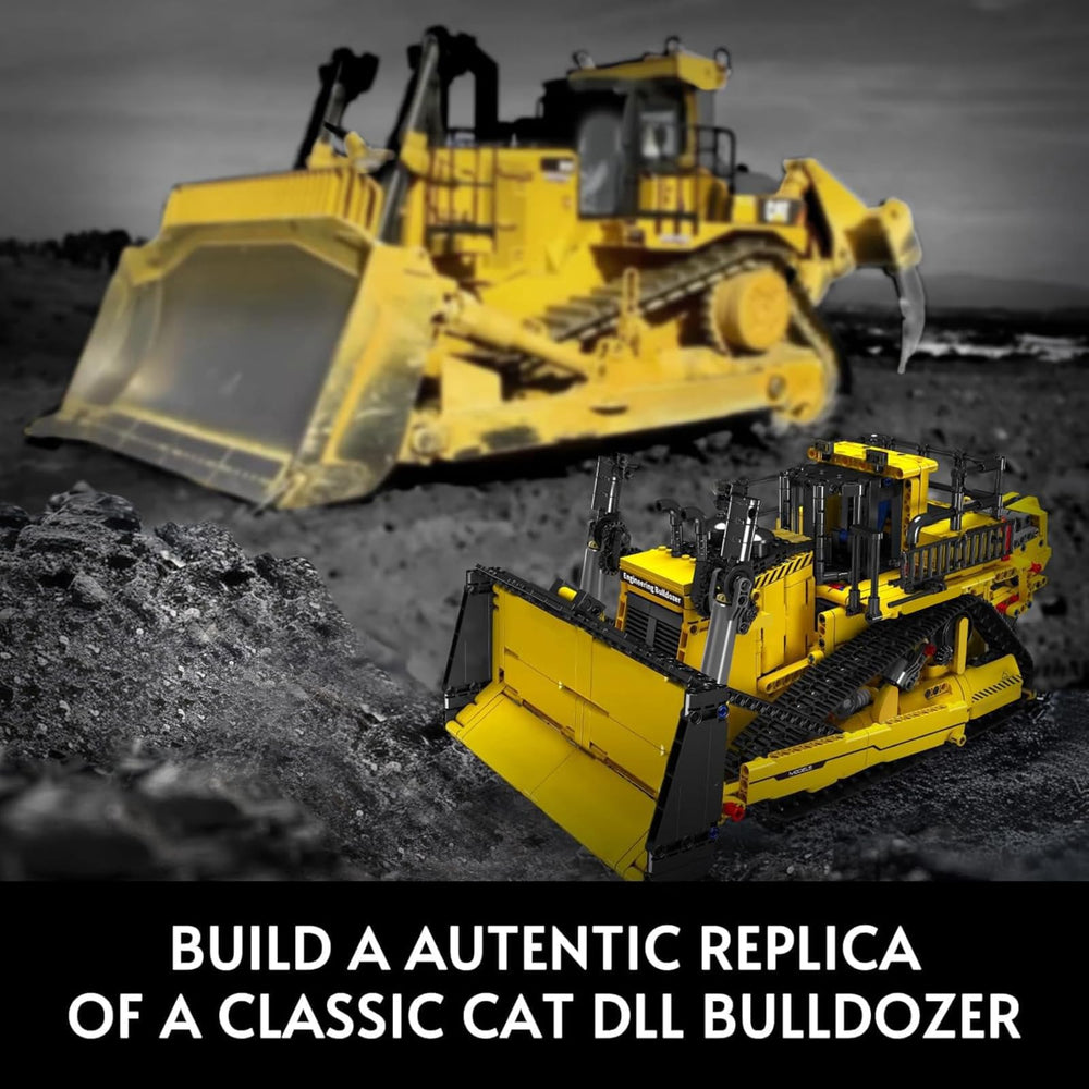 Mould King bulldozer boom-lift enables precise lifting in builds.