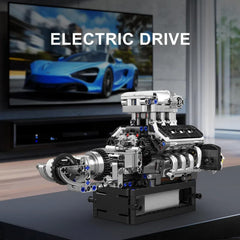 Mould King engine block model with powered pistons for realism