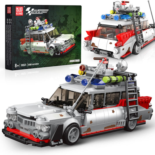 Mould King Ghost Car ECTO-1 front view for display and collection