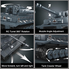 Mould King Tiger Tank remote control option for easy maneuvering