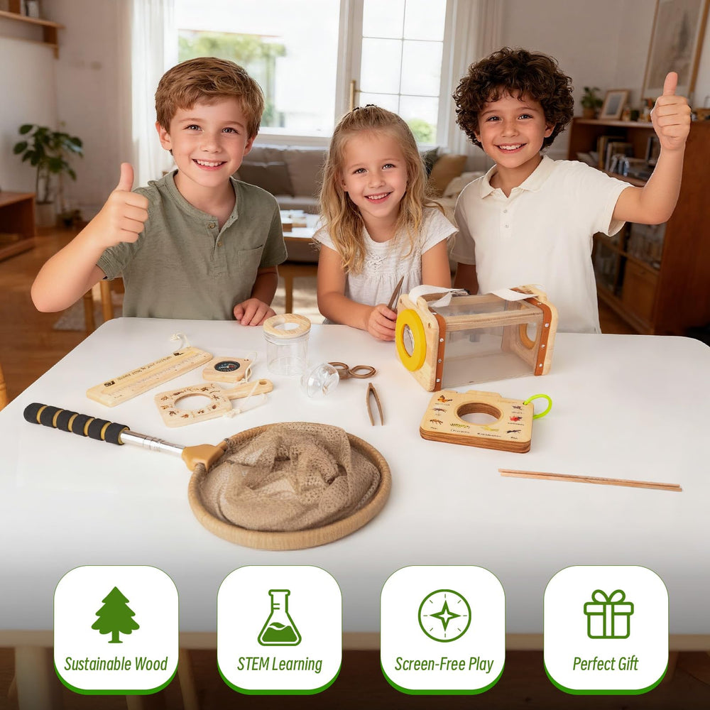 Mountova Bug Catcher Kit: compass helps young explorers navigate outdoor adventures.