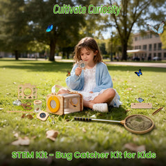 Mountova Bug Catcher Kit: magnifying glass to inspect tiny details up close.