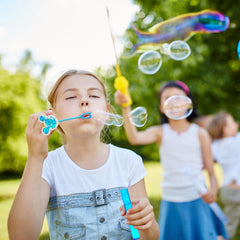 Mouse Party Favors bubble solution is safe for kids' hands and smiles