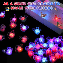 Blue and red LED glow from Mouse Party Favors rings