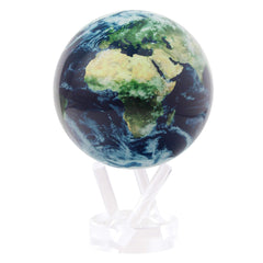 MOVA Globe Earth with Clouds, 4-5 inch, ideal for quiet desk viewing.
