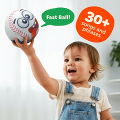 Move2Play baseball toy throwing action with responsive sound cues.